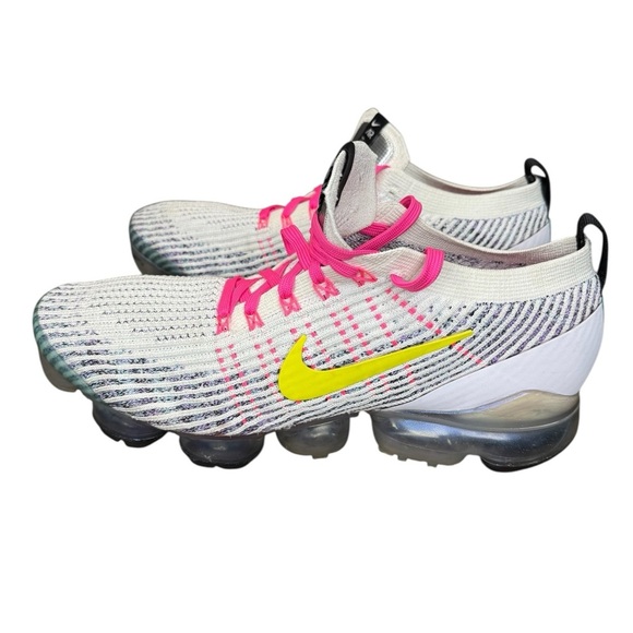 Nike Air Vapormax Flyknit 3 White/Dynamic Yellow AJ6900-103 Men’s Size 12 - Picture 1 of 8